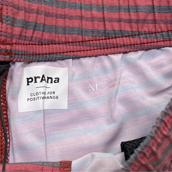 PrAna Men's XL Pull On Metric E-Waist Board 8" Stretch Shorts Rust Stripe NWT - Picture 9 of 15